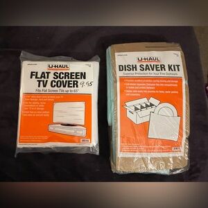 U-Haul Flat Screen TV Cover and Dish Saver Kit. Unopened. $10